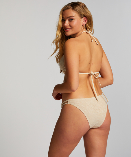 Top de bikini triángulo crochet, Blanco