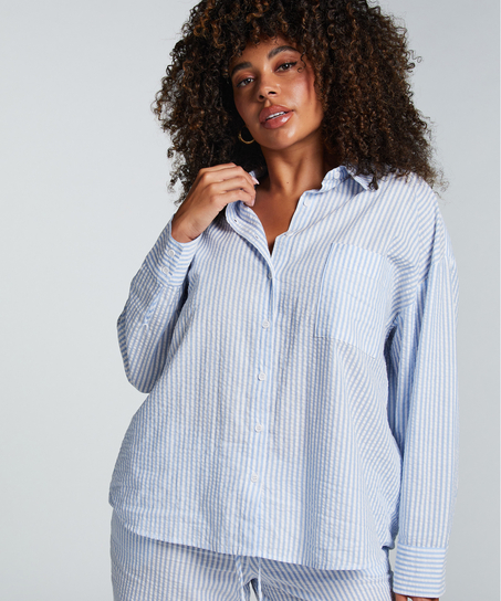 Top de pijama de algodón, Azul