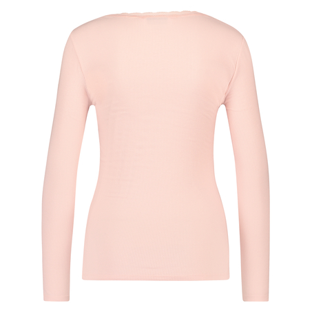 Top acanalado R-neck, Rosa