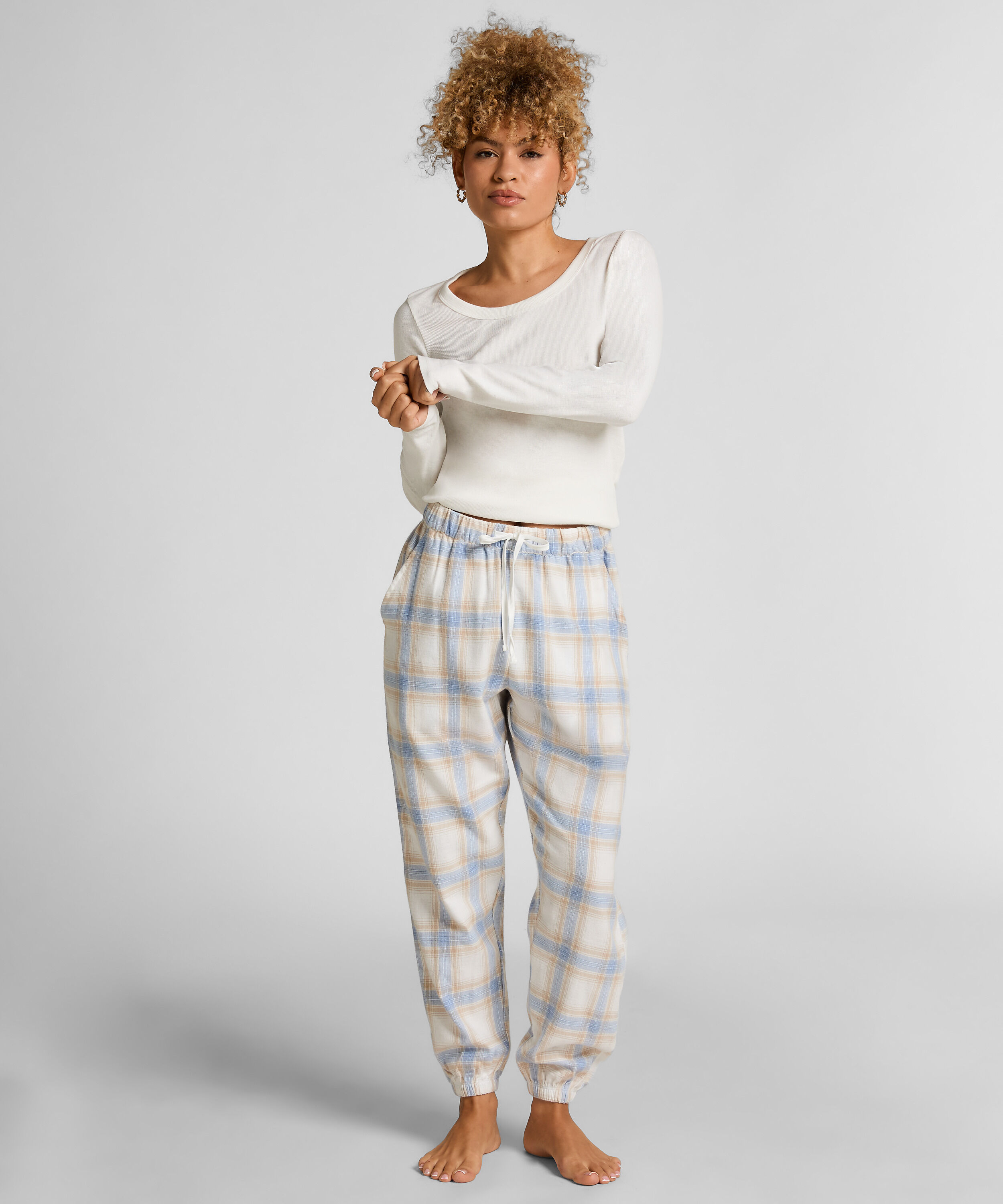 Pantalones de pijama de franela, Azul Pantalones de pijama de franela, Azul