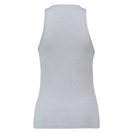 Top de punto de cuello alto y sin costuras, Gris