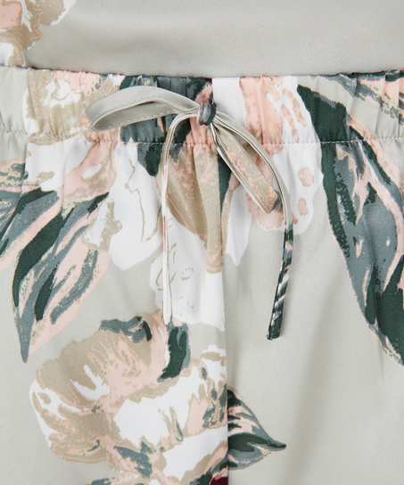 Pantal&oacute;n de pijama corto de sat&eacute;n, Azul