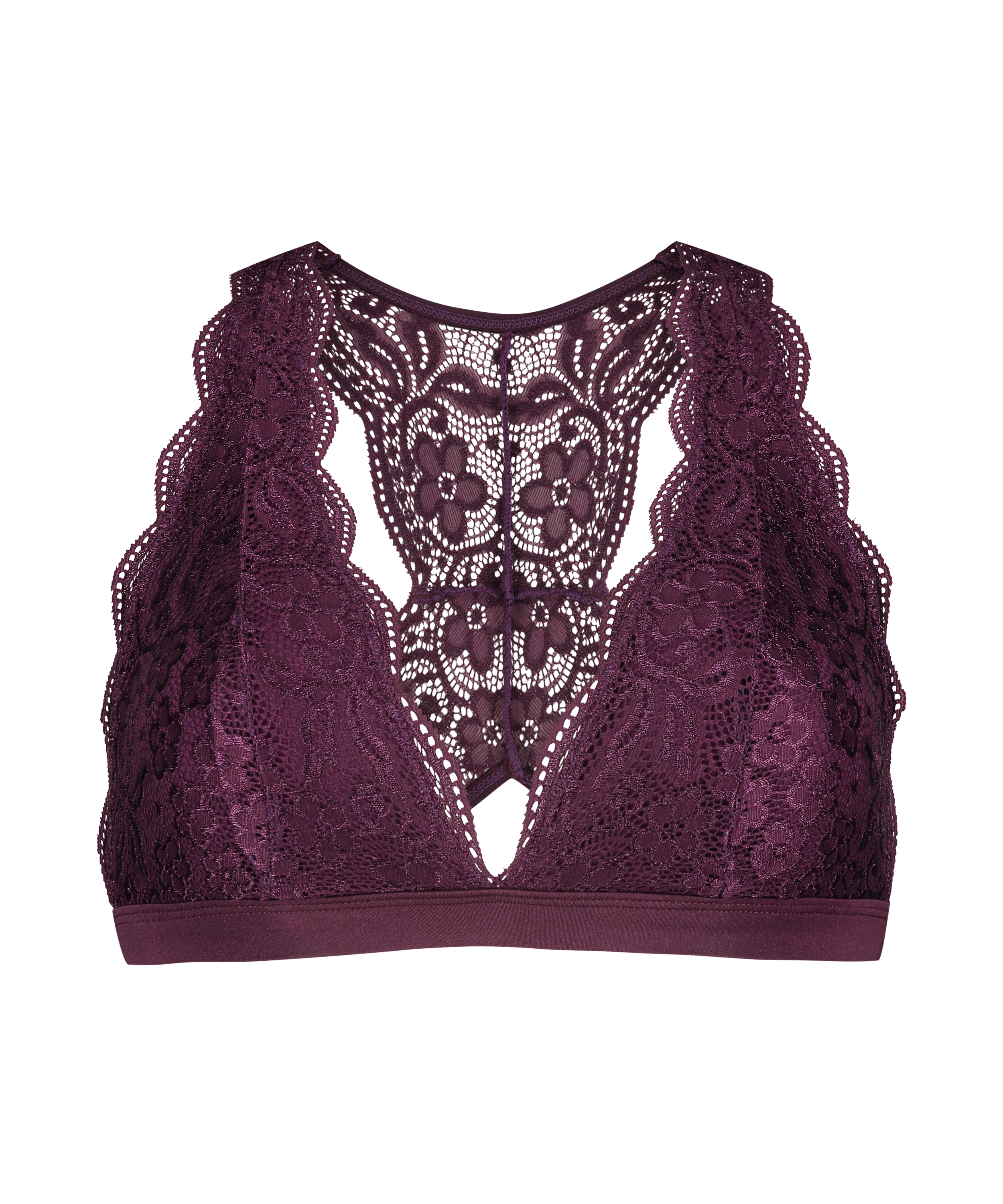 Bralette de estilo halter con espalda cruzada, Morado, main