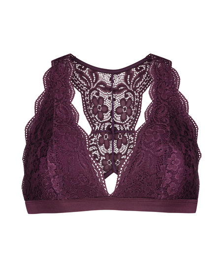 Bralette de estilo halter con espalda cruzada, Morado