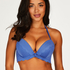 Top de bikini con aros preformado Scallop, Azul