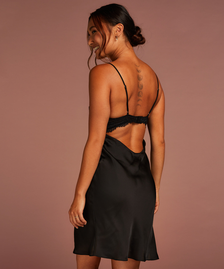 Vestido lencero Lora, Negro