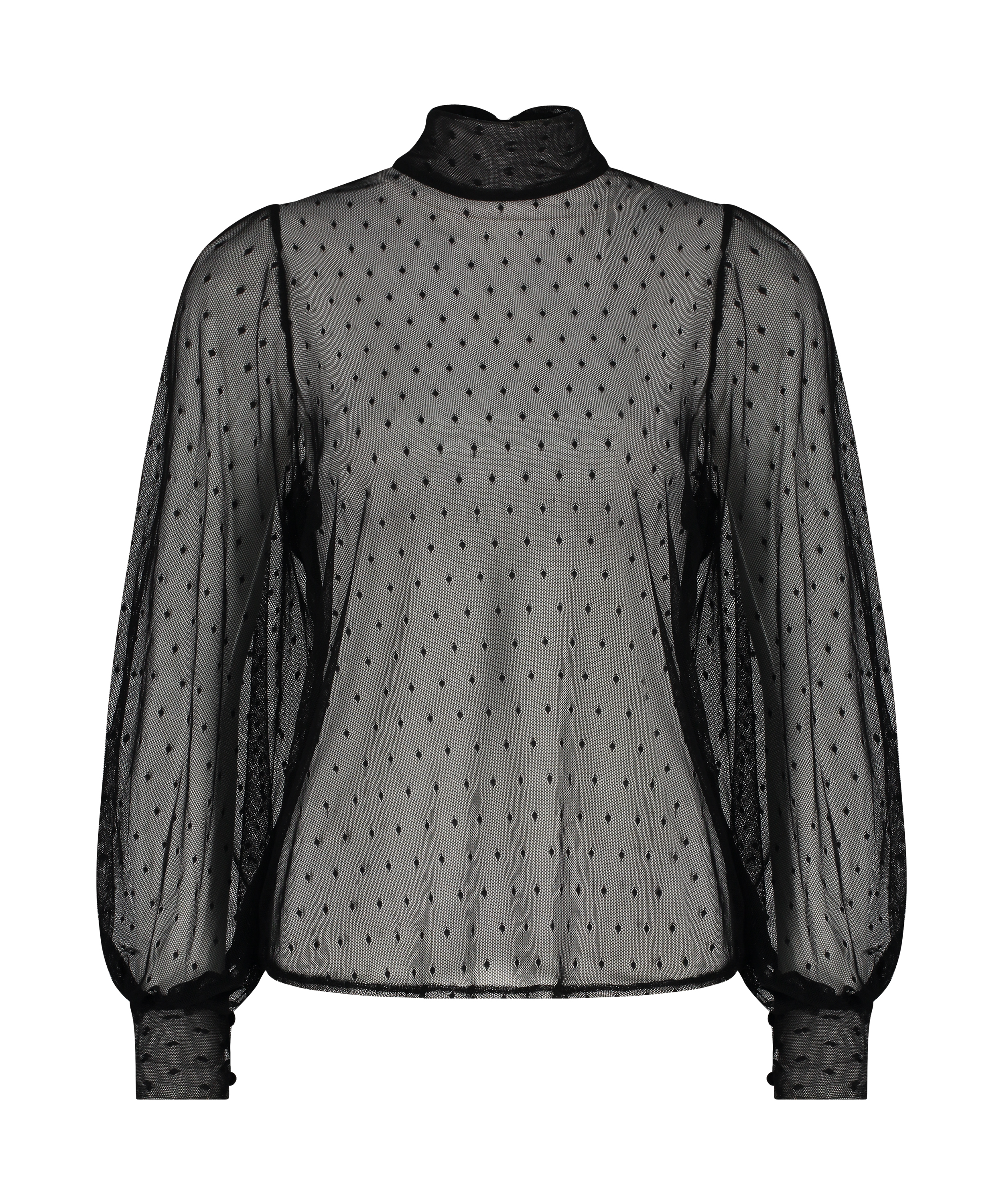 Top de encaje, Negro, main