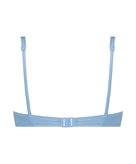 Top de bikini de aros no preformado Scallop, Azul