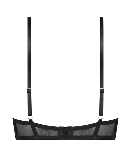 Sujetador de aros longline push-up preformado Pippa, Negro