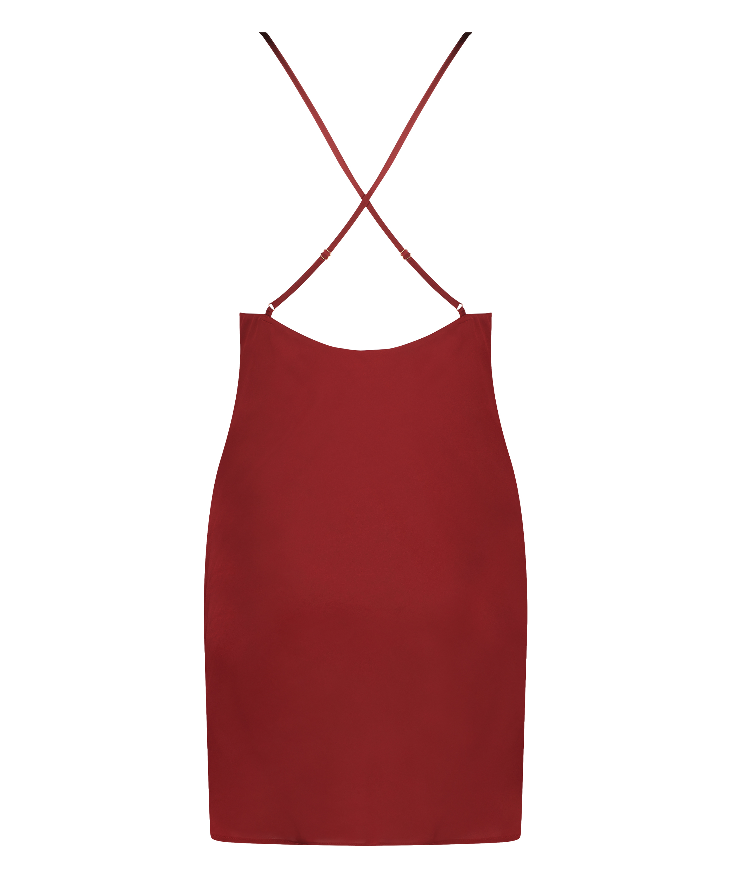 Vestido lencero de satén Zara, Rojo, main