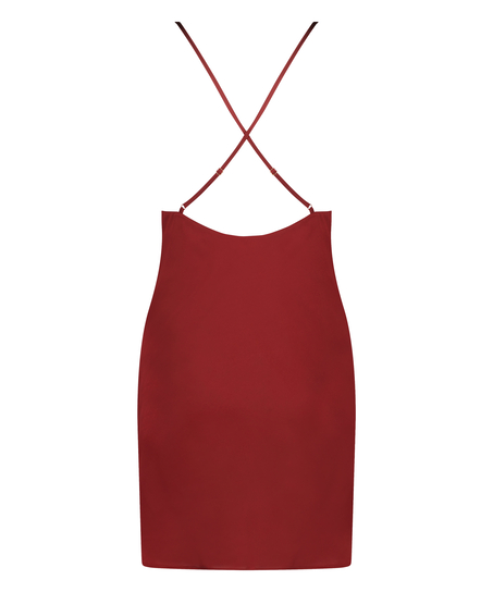 Vestido lencero de satén Zara, Rojo