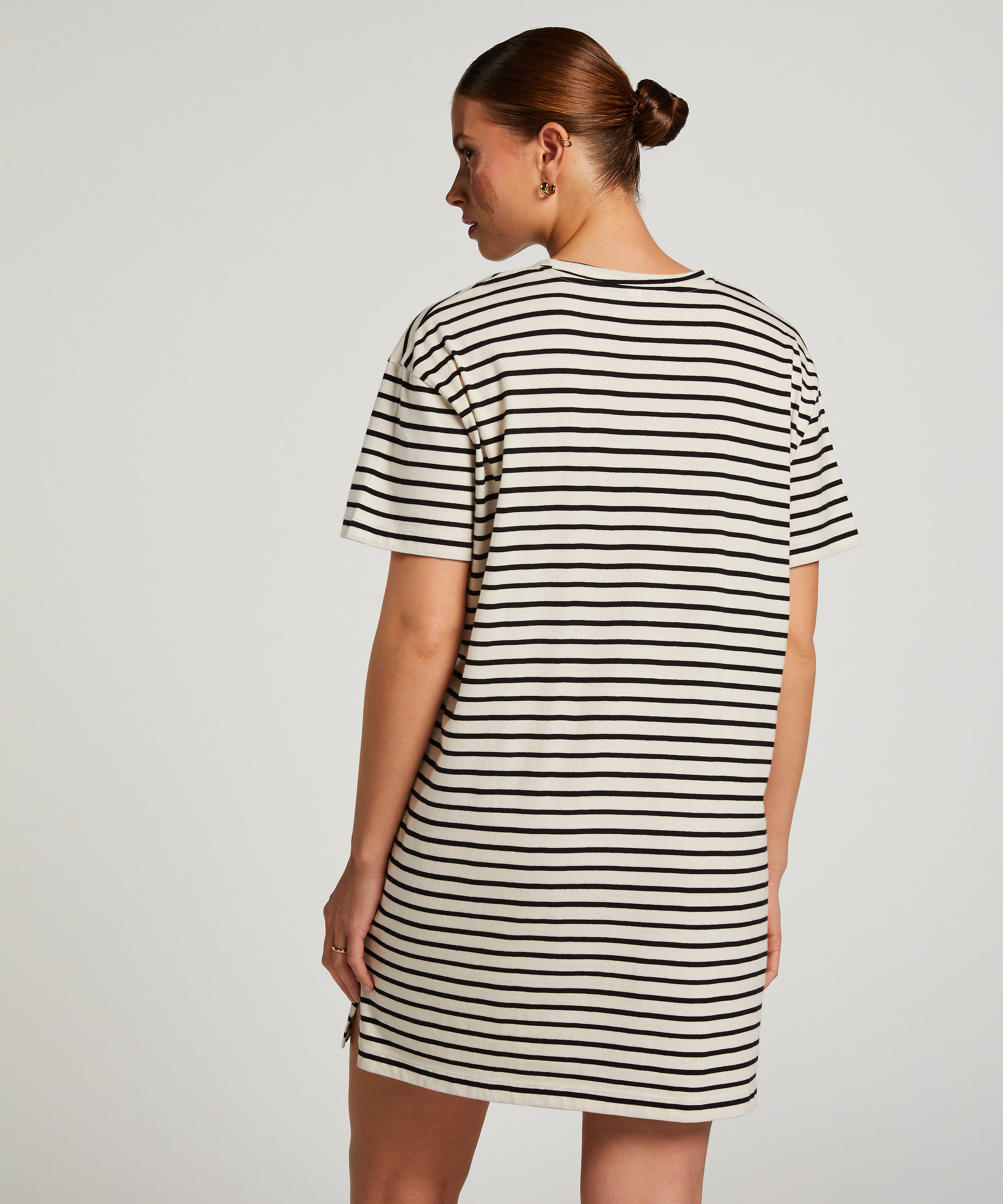 Camisón de escote redondo, Negro, main