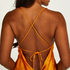 Vestido midi Sat&eacute;n, Naranja