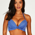 Top de bikini preformado con efecto realce Scallop Copa A - E, Azul