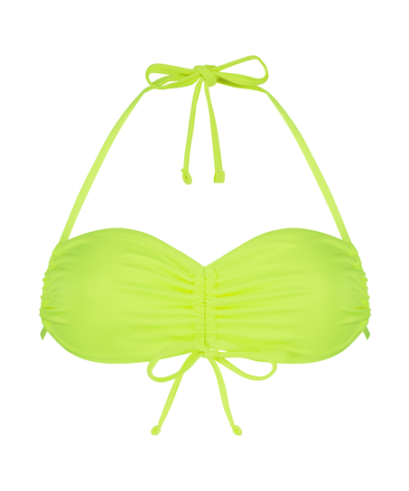 Crop top bikini fruncido Glow, Amarillo