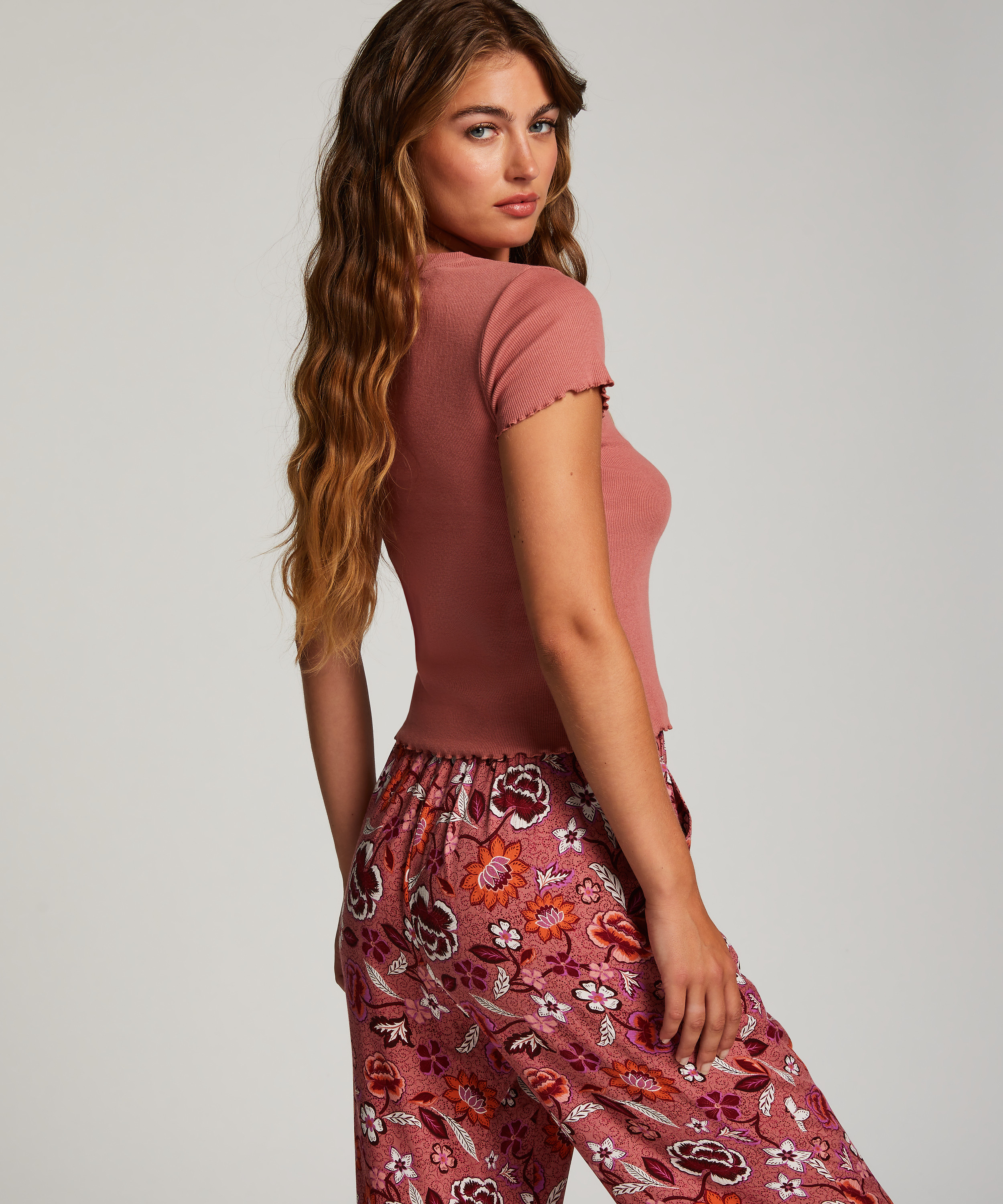 Camiseta de algod&oacute;n de manga corta, Rosa, main