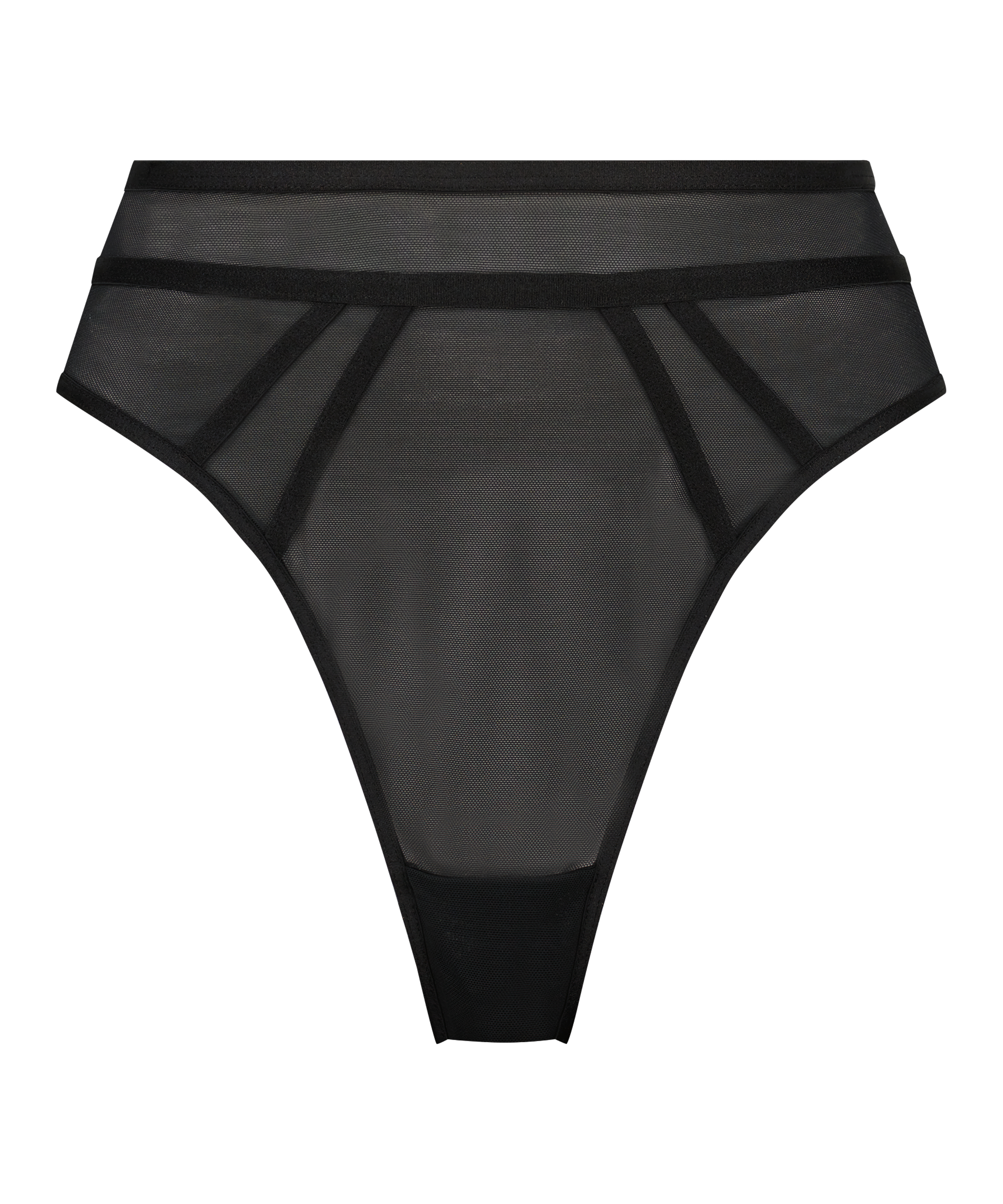 Tanga de tiro alto Sexy Mesh, Negro, main