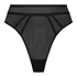 Tanga de tiro alto Sexy Mesh, Negro