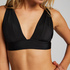 Top de bikini triangular Luxe, Negro