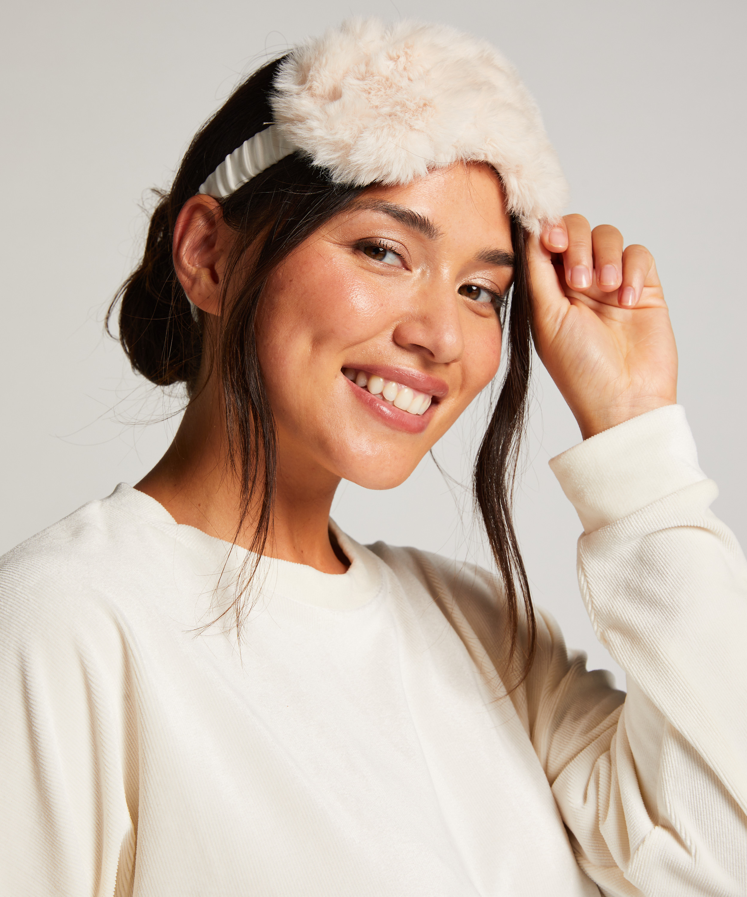 Antifaz Fake Fur, Blanco, main