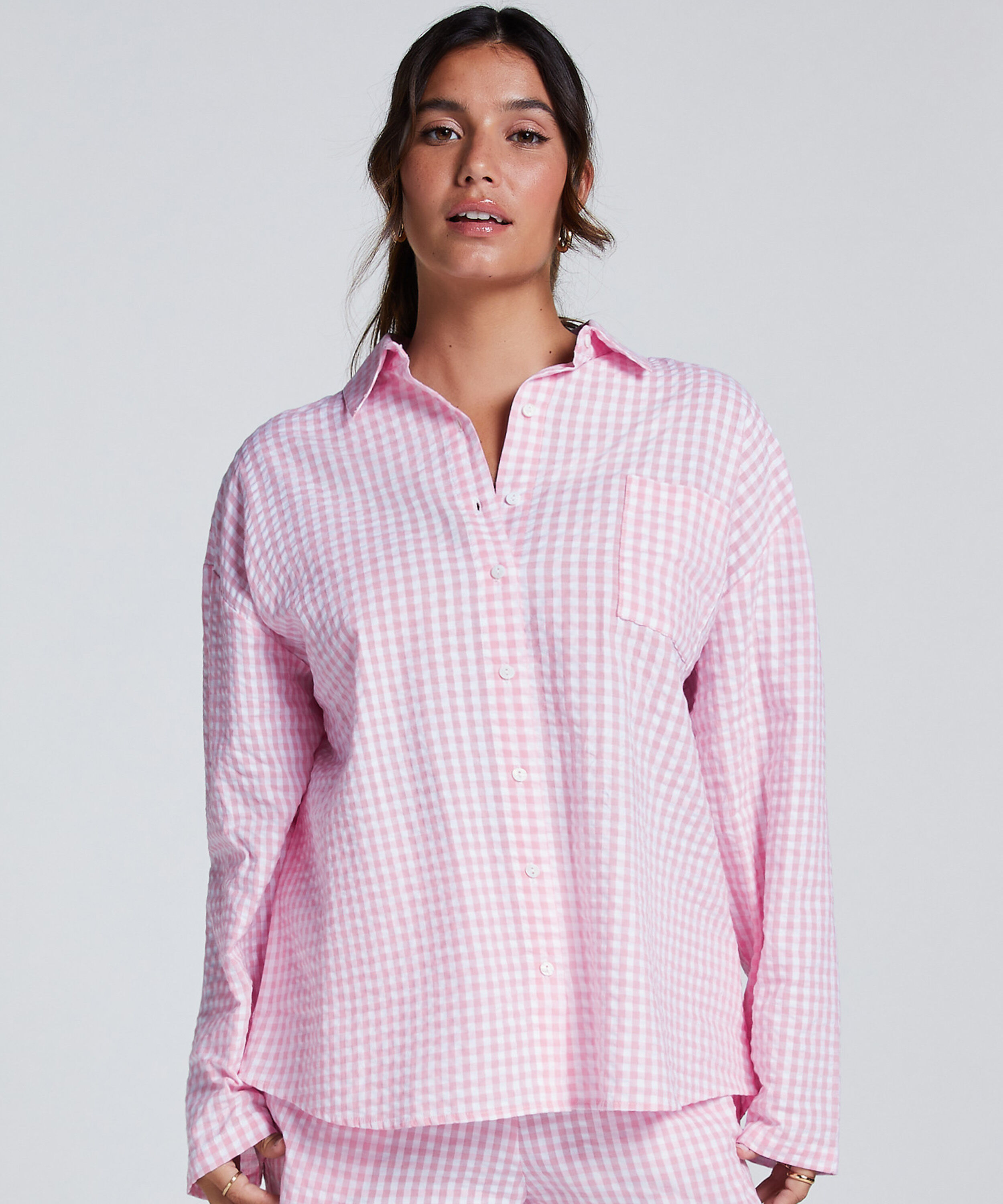 Top de pijama de algodón, Rosa
