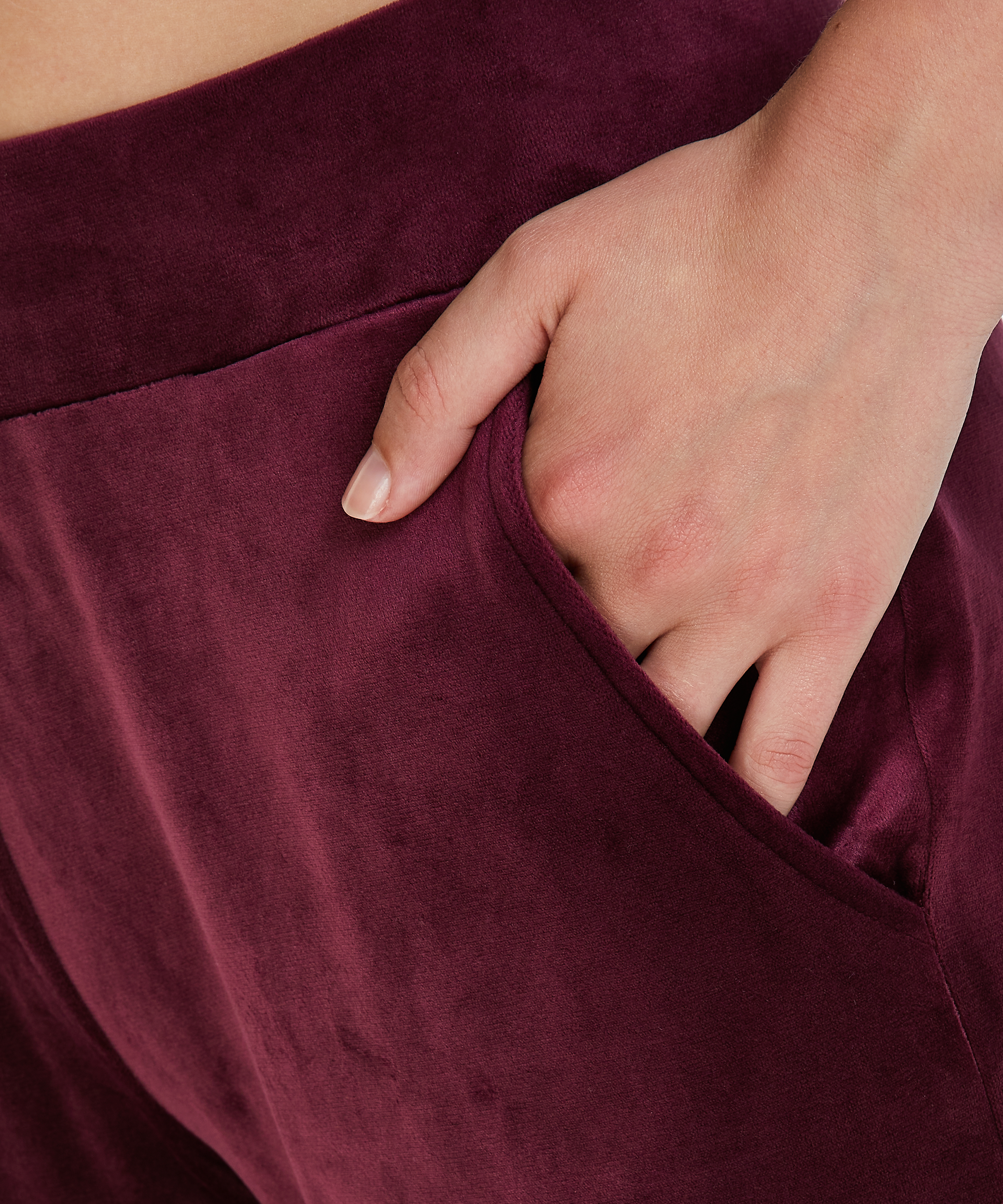 Pantal&oacute;n de pijama de terciopelo, Rojo, main