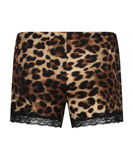 Pantalón corto Velours de leopardo, Negro