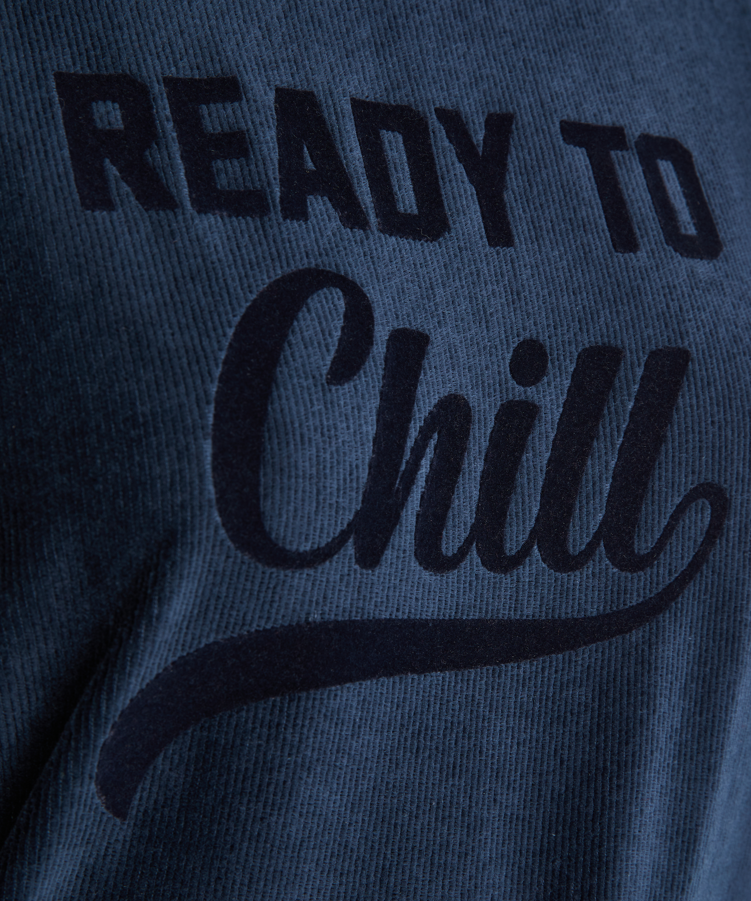 Top de terciopelo de manga larga, Azul, main