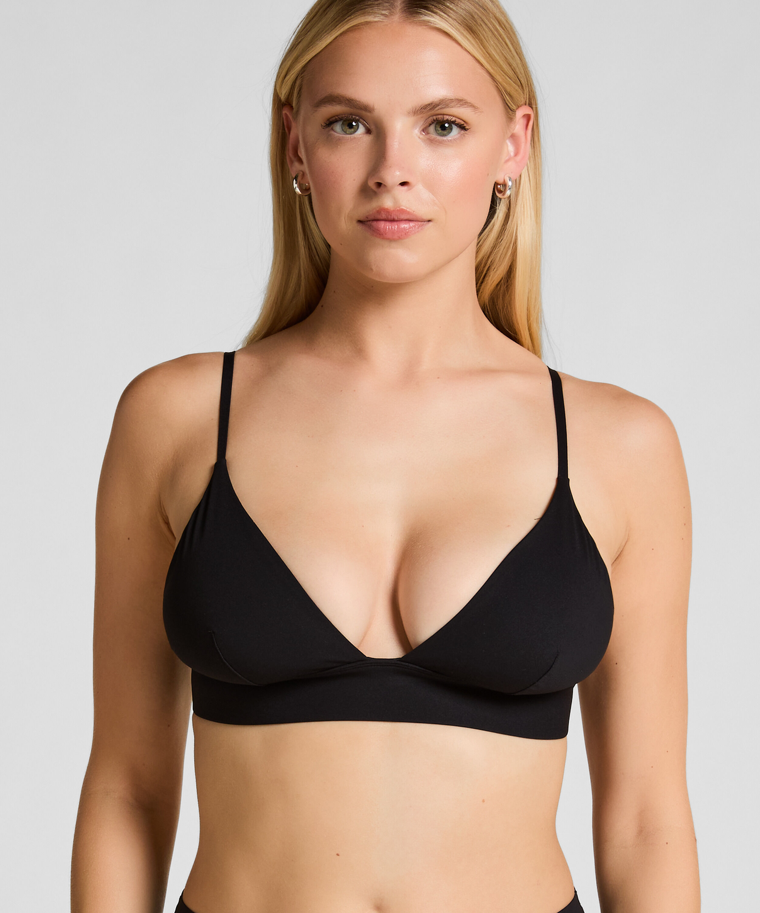 Triangular Bralette Smooth, Negro