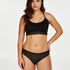 Tanga invisible Stripe mesh, Negro