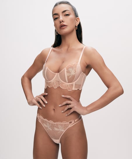 Sujetador longline no preformado Sher, Rosa