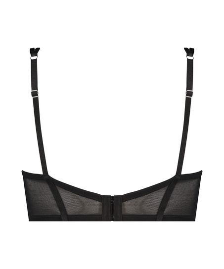 Sujetador longline con aros y relleno Amelie, Negro