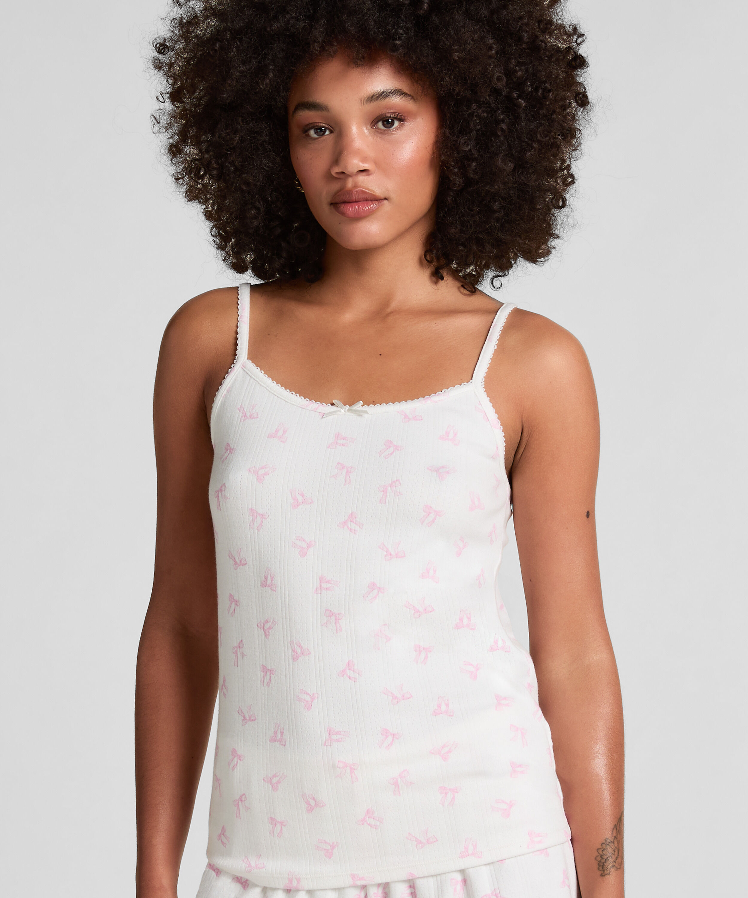 Camisola en pointelle, Blanco