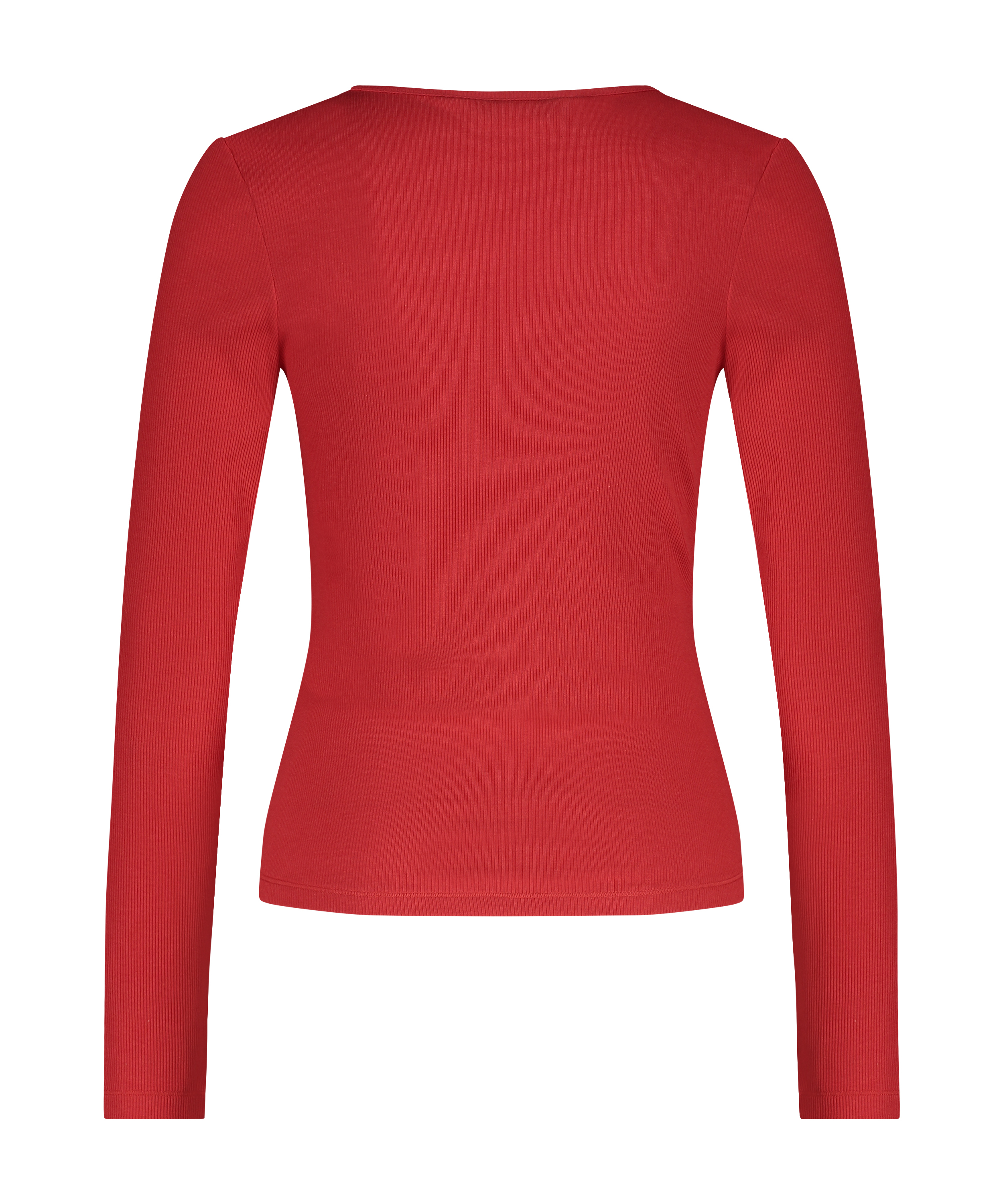 Top V-neck long sleeves, Rojo, main