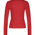 Top V-neck long sleeves, Rojo
