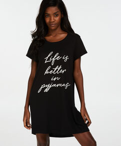 Camis&oacute;n de cuello redondo, Negro