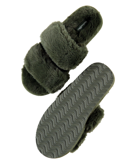 Zapatillas Fake Fur, Verde