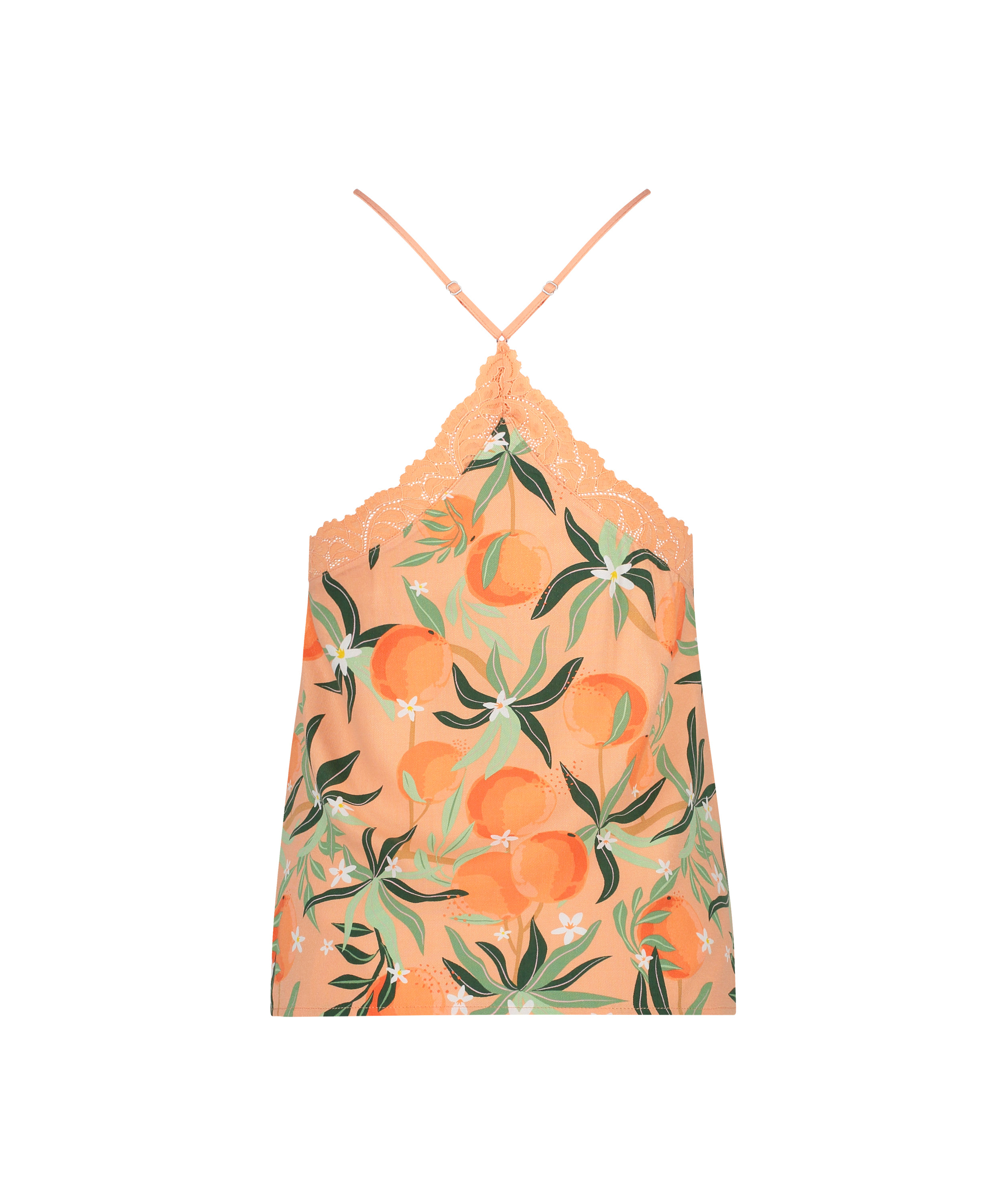 Camiseta top Woven Lace, Rosa, main