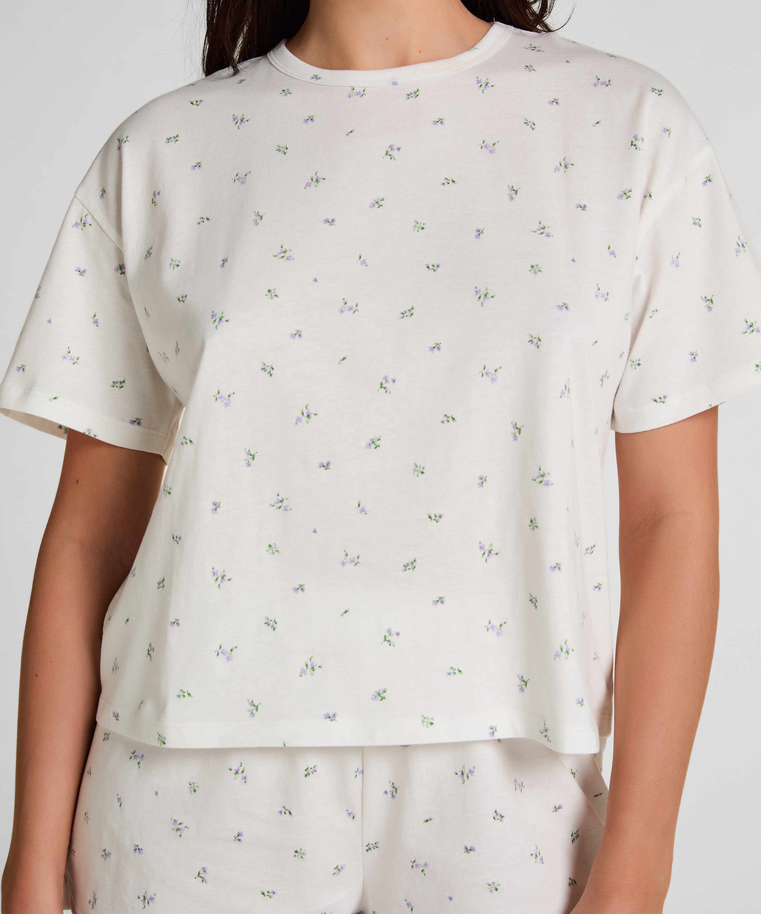 Juego de pijama de algod&oacute;n, Blanco, main