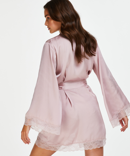Petite Kimono de sat&eacute;n meili, Morado