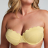 Top de bikini con aros, sin tiras y acolchado Scallop Copa E +, Amarillo