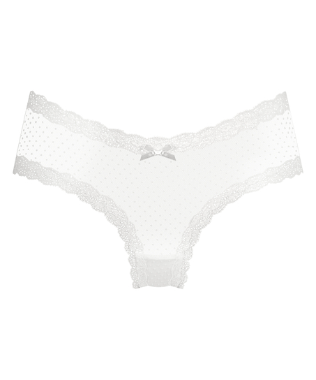 Brasileña en forma de V burn-out mesh, Blanco