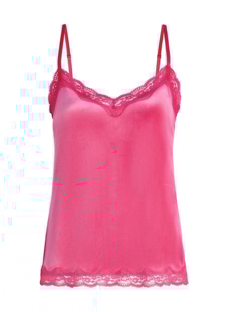 Camiseta top Velours Lace, Rosa