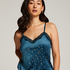 Top Velours Lace, Azul