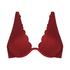 Top de bikini de aros no preformado Scallop, Rojo
