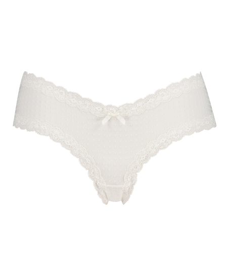 Brasileña en forma de V burn-out mesh, Blanco