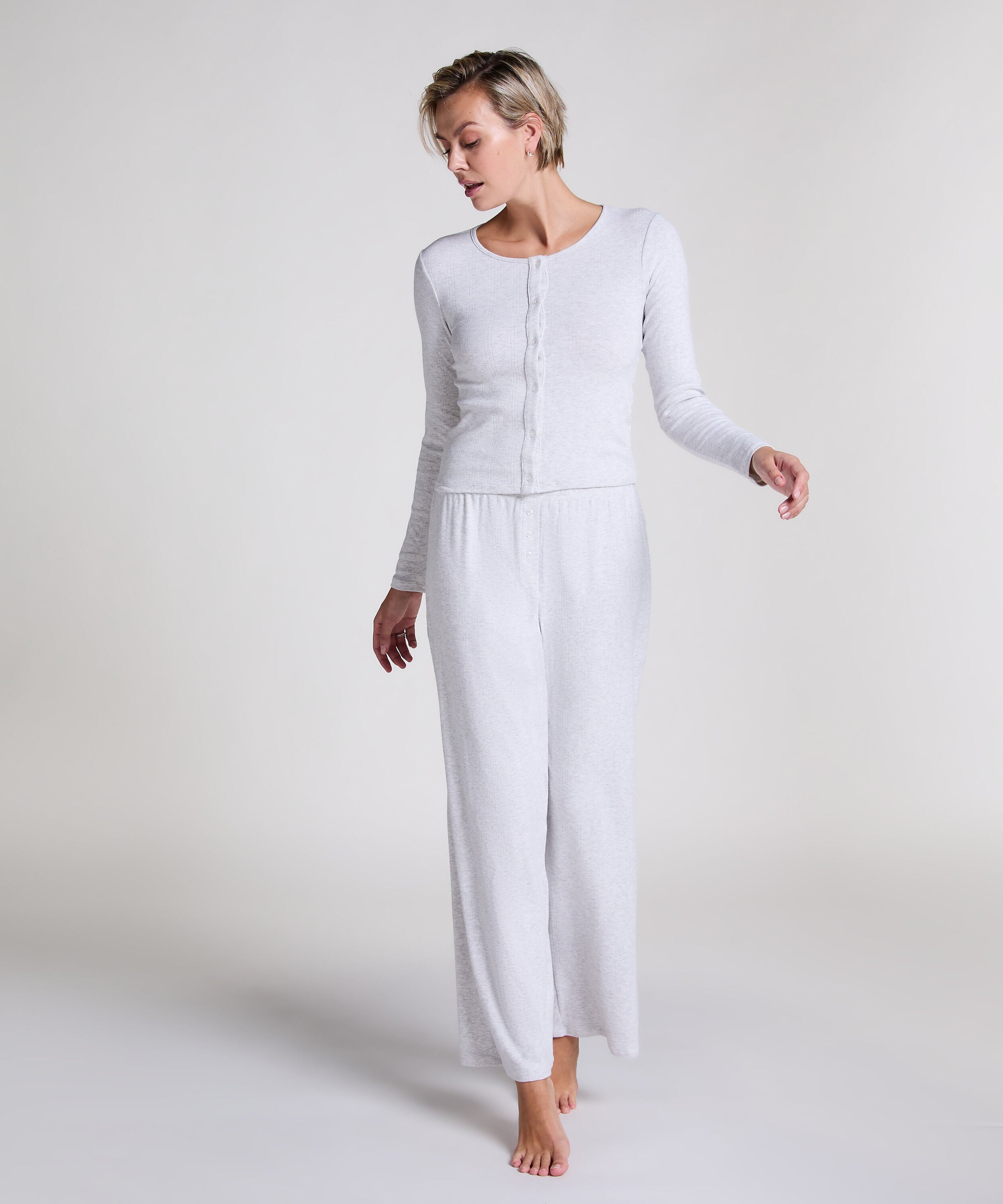 Pantalón de pijama Pointelle, Gris