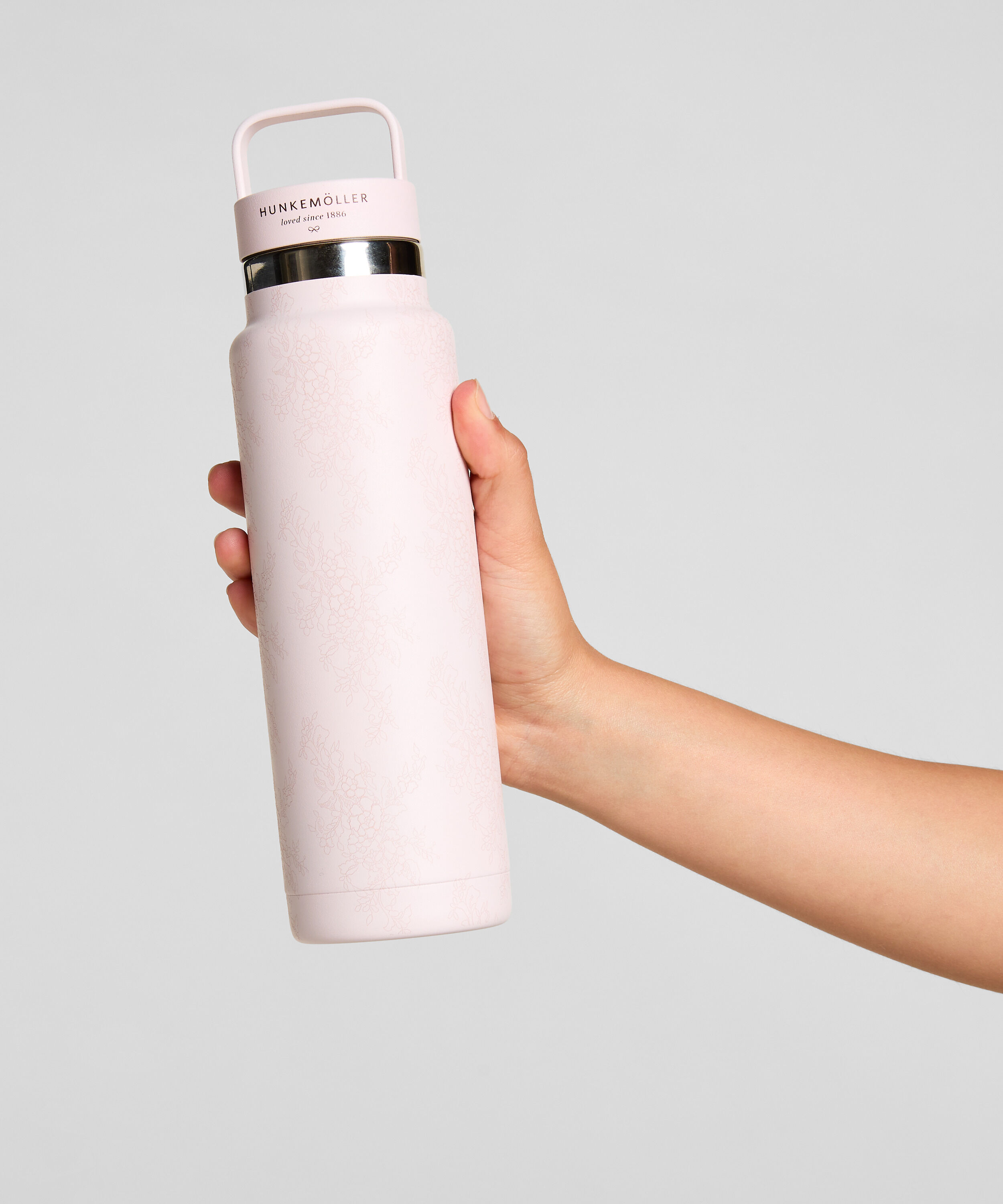 Botella de Agua Reutilizable con Estampado Floral, Rosa Botella de Agua Reutilizable con Estampado Floral, Rosa