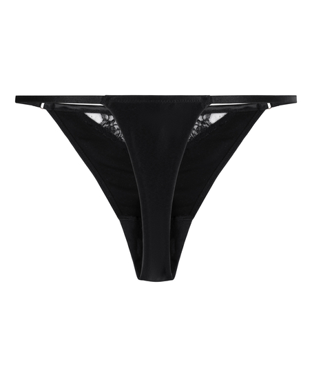 Tanga de corte alto Catherine, Negro