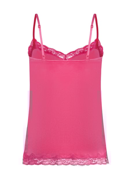 Camiseta top Velours Lace, Rosa
